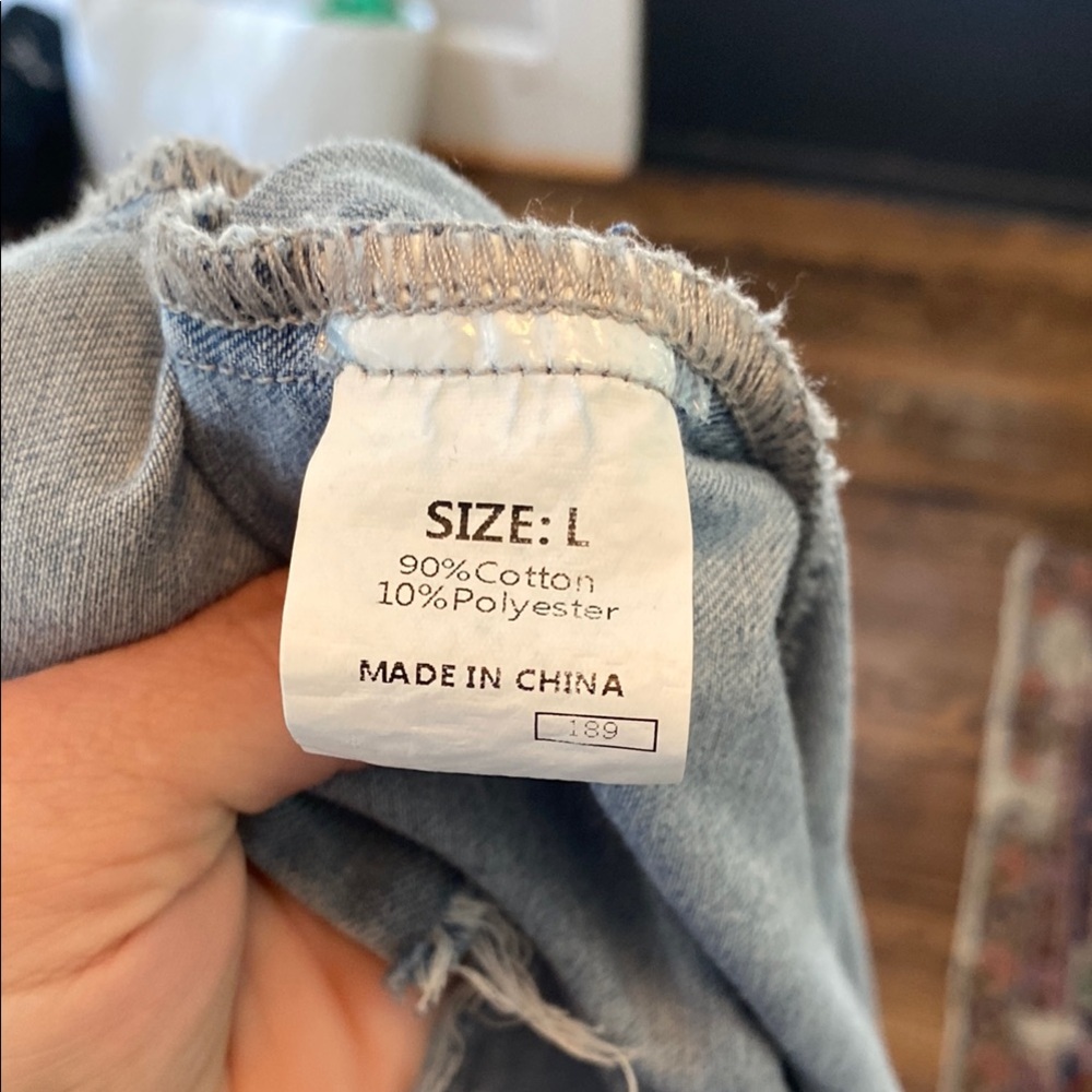 Light Wash Denim Shirt Dress - Blue - Picture 2 of 6